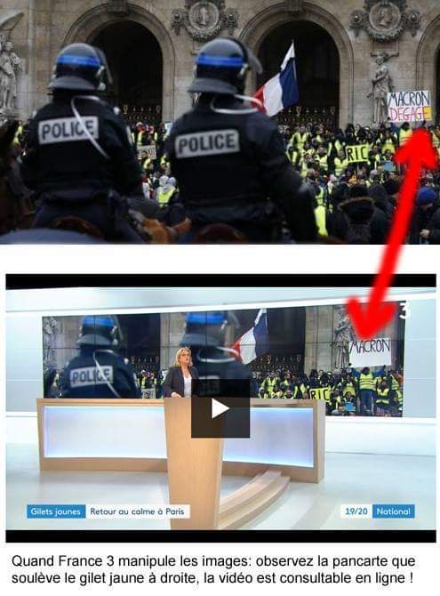 France 3 a modifié une pancarte anti-Macron des gilets jaunes